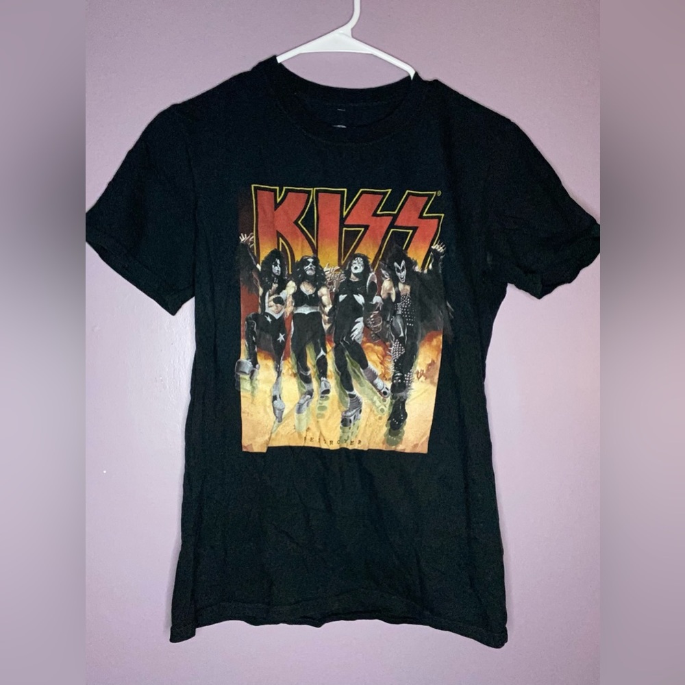 KISS Black Graphic T-Shirt Size Small